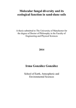Molecular Fungal Diversity and Its Ecological Function in Sand-Dune Soils