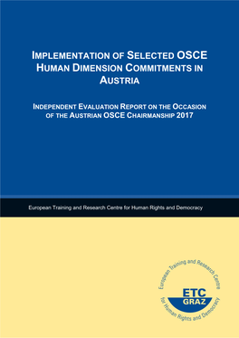 Implementation of Selected Osce Human Dimension Commitments in Austria