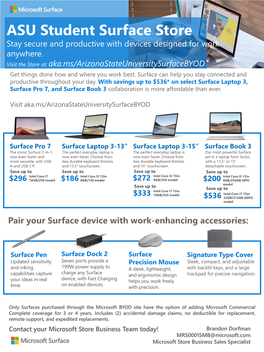 ASU Student Surface Store Stay Secure and Productive with Devices Designed for Work Anywhere