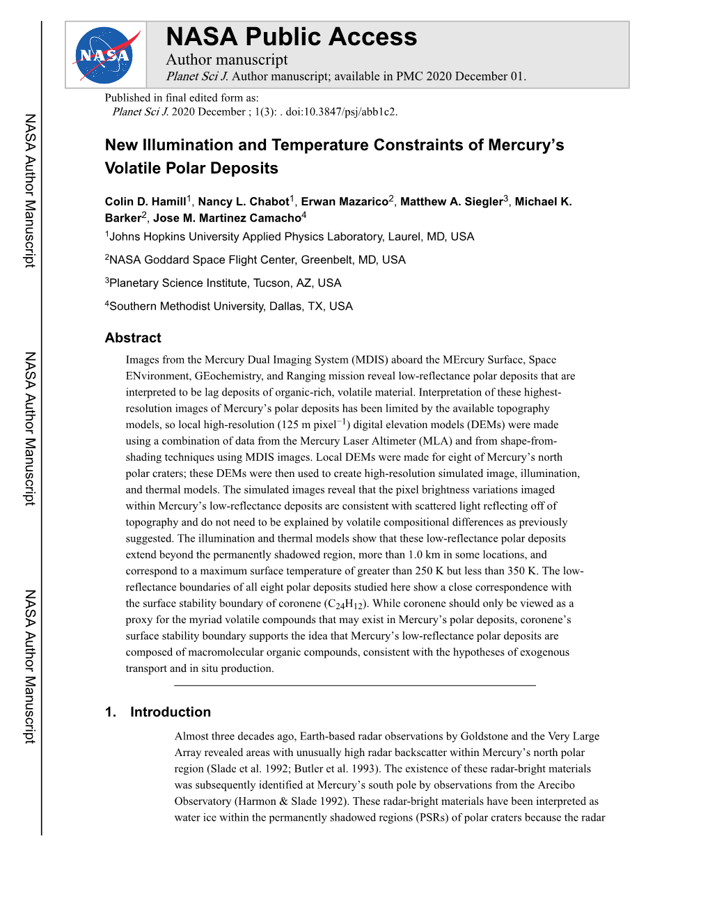 New Illumination and Temperature Constraints of Mercury's Volatile Polar Deposits