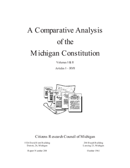 A Comparative Analysis of the Michigan Constitution