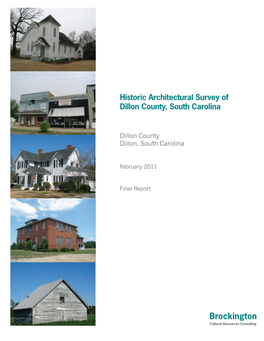 Historic Architectural Survey of Dillon County, South Carolina