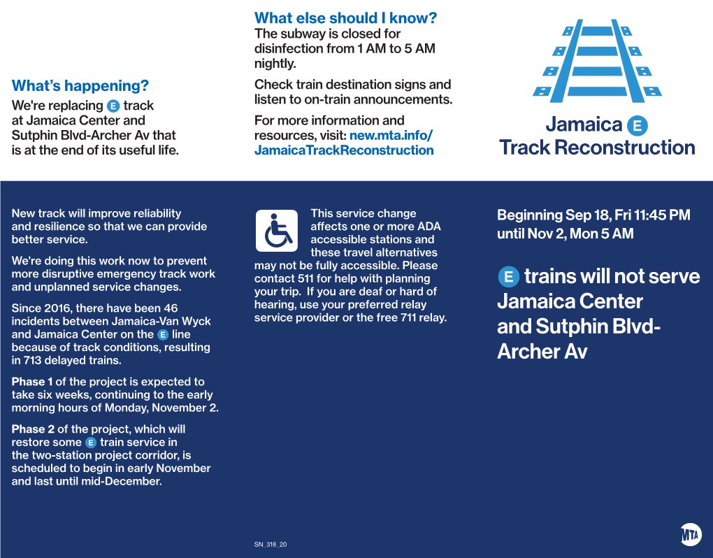 =Etrains Will Not Serve Jamaica Center and Sutphin Blvd- Archer Av