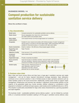 Compost Production for Sustainable Sanitation Service Delivery