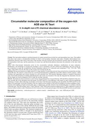 Circumstellar Molecular Composition of the Oxygen-Rich Agbstariktauri II