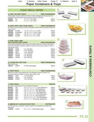 CONTAINERS & TRA YS Paper Containers & Trays