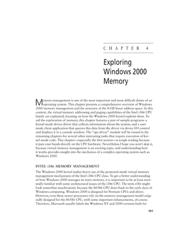 Exploring Windows 2000 Memory