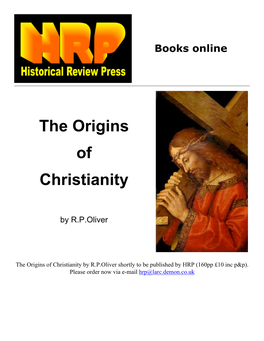 The Origins of Christianity, TABLE of CONTENTS