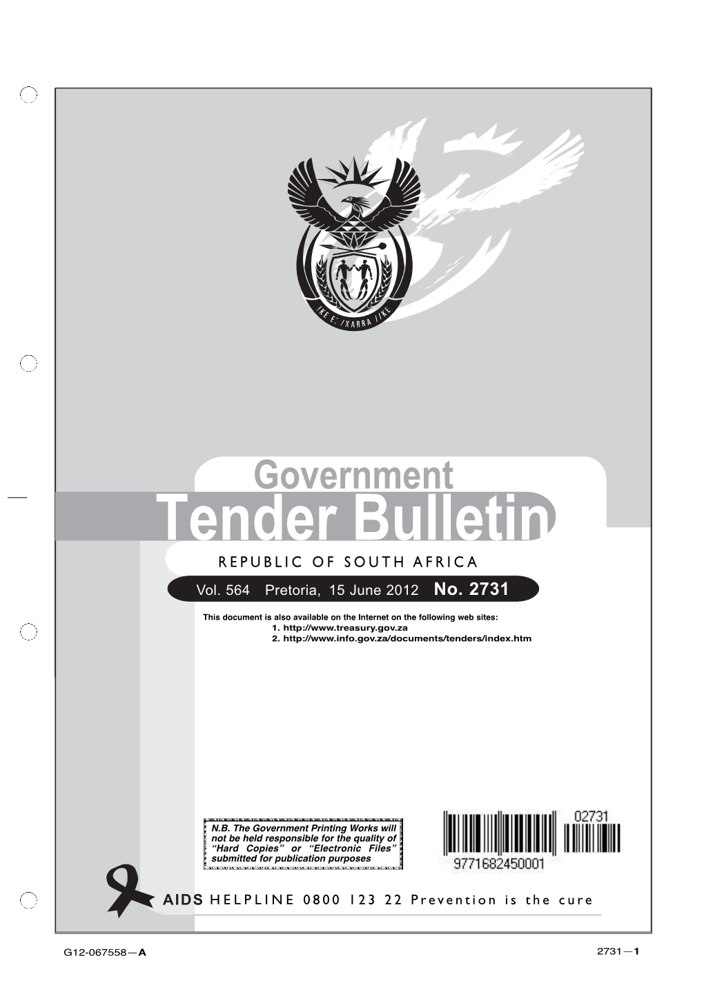 Tender Bulletin 2731