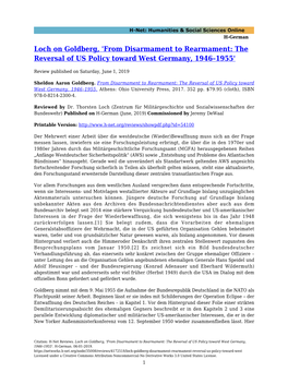 From Disarmament to Rearmament: the Reversal of US Policy Toward West Germany, 1946–1955'