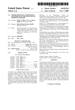 United States Patent (19) 11 Patent Number: 6,143,514 Ullman Et Al