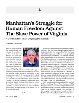 Manhattan's Struggle for Human Freedom Against the Slave Power