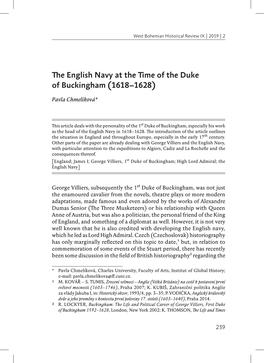 The English Navy at the Time of the Duke of Buckingham (1618–1628)