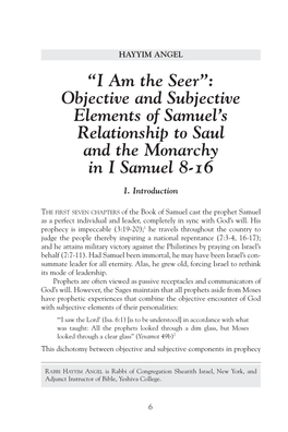 “I Am the Seer”: Objective and Subjective Elements of Samuel's