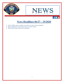 News Headlines 06/27 – 29/2020