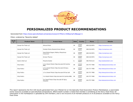 Personalized Product Recommendations