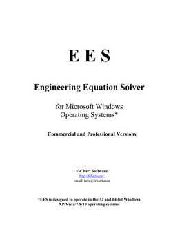 EES Manual Will Start Abode Acrobat and Display the Electronic Version of This Manual Which Is in File Ees Manual.Pdf