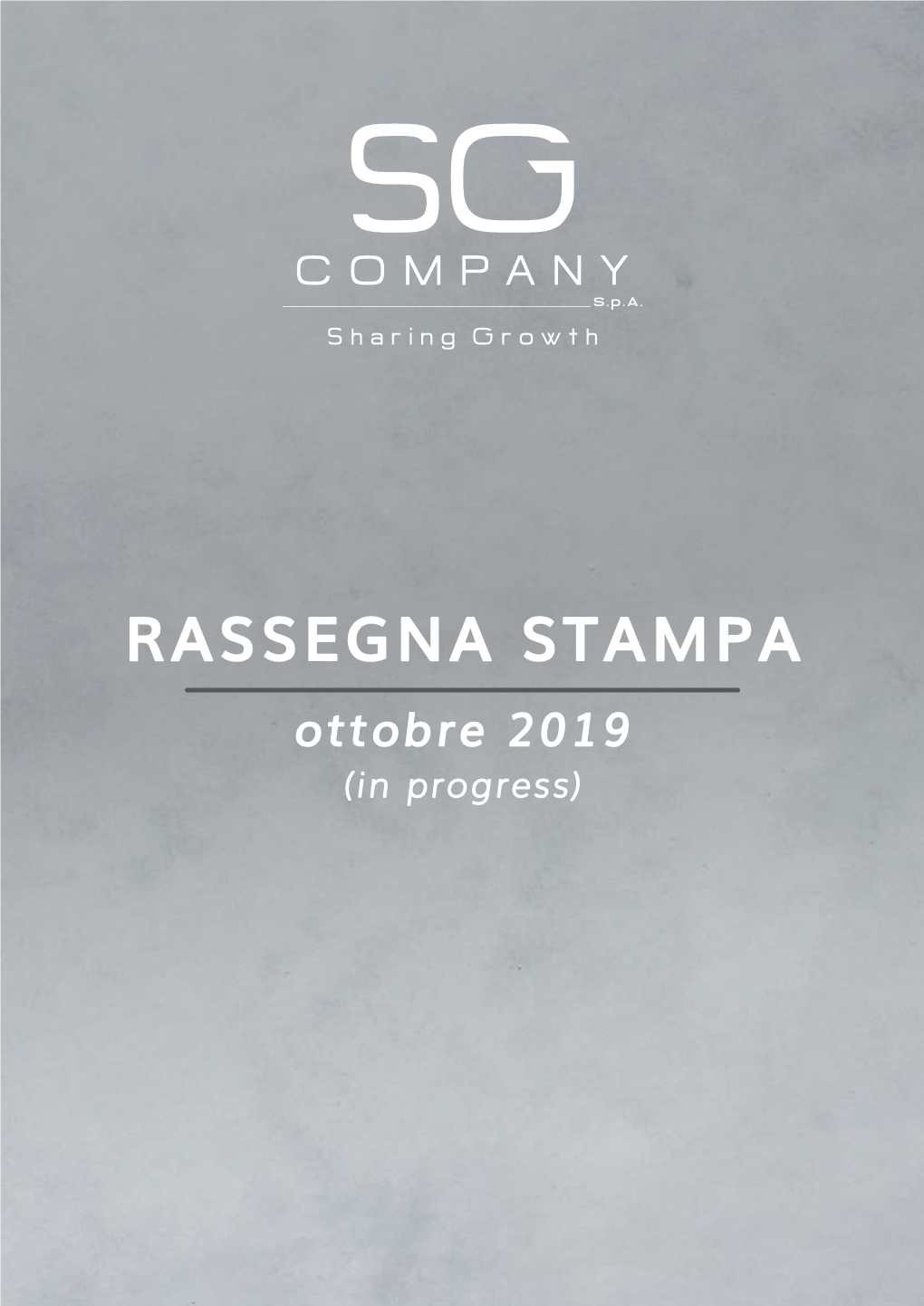 RASSEGNA STAMPA Ottobre 2019 (In Progress) Indice