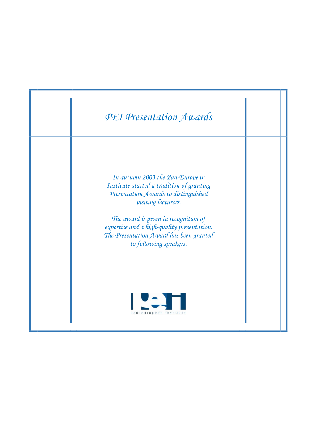 PEI Presentation Awards