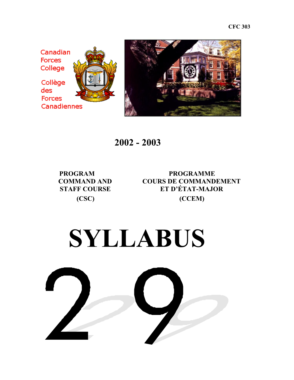 Csc 29 Syllabus