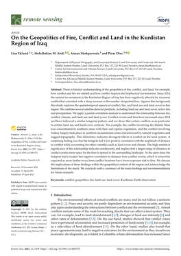 On the Geopolitics of Fire, Conflict and Land in the Kurdistan Region of Iraq