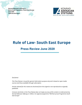 Rule of Law- South East Europe