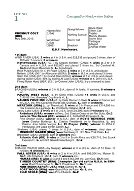Consigned by Meadowview Stables 1 Consigned by Meadowview Stables