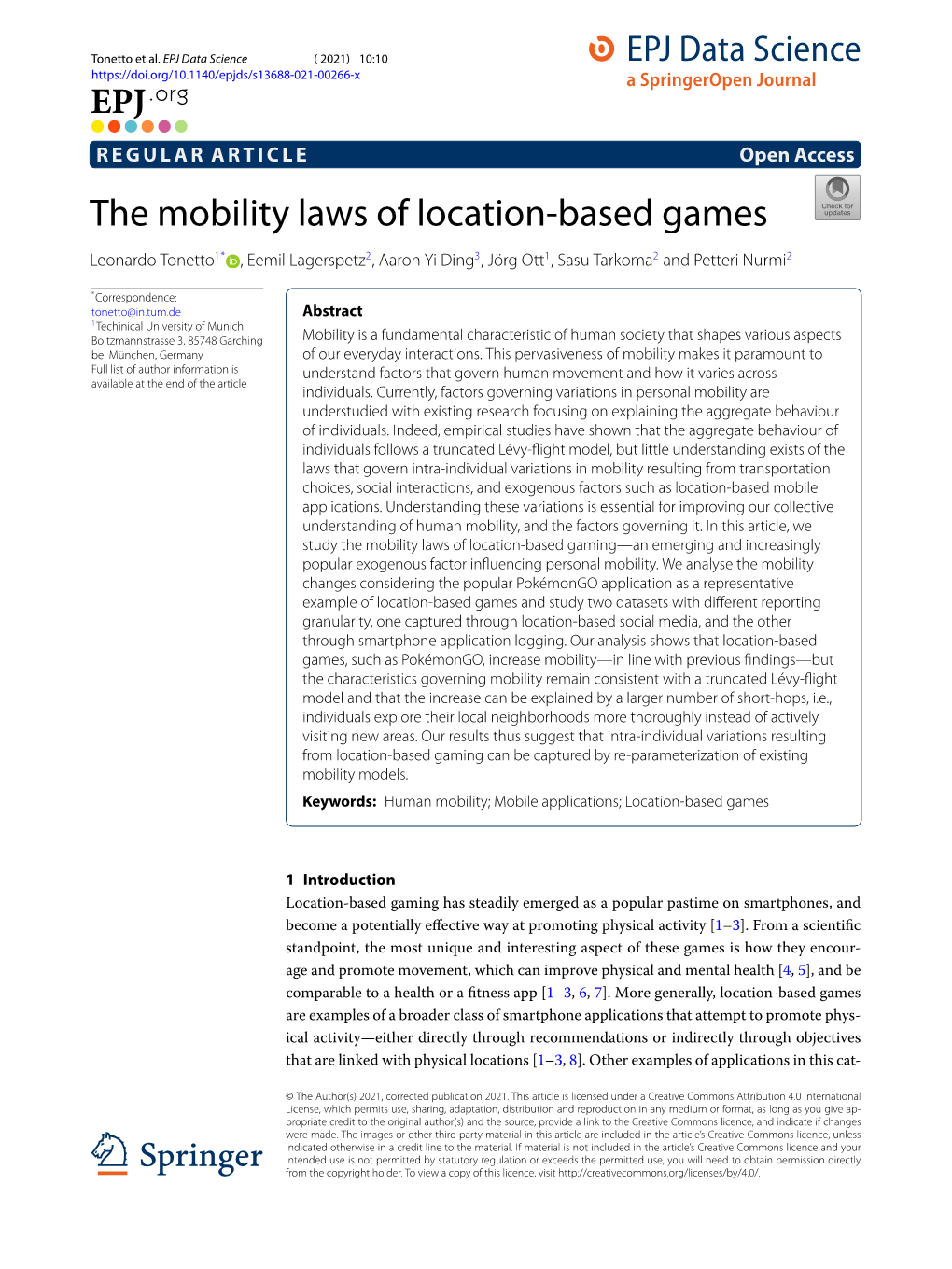 The Mobility Laws of Location-Based Games