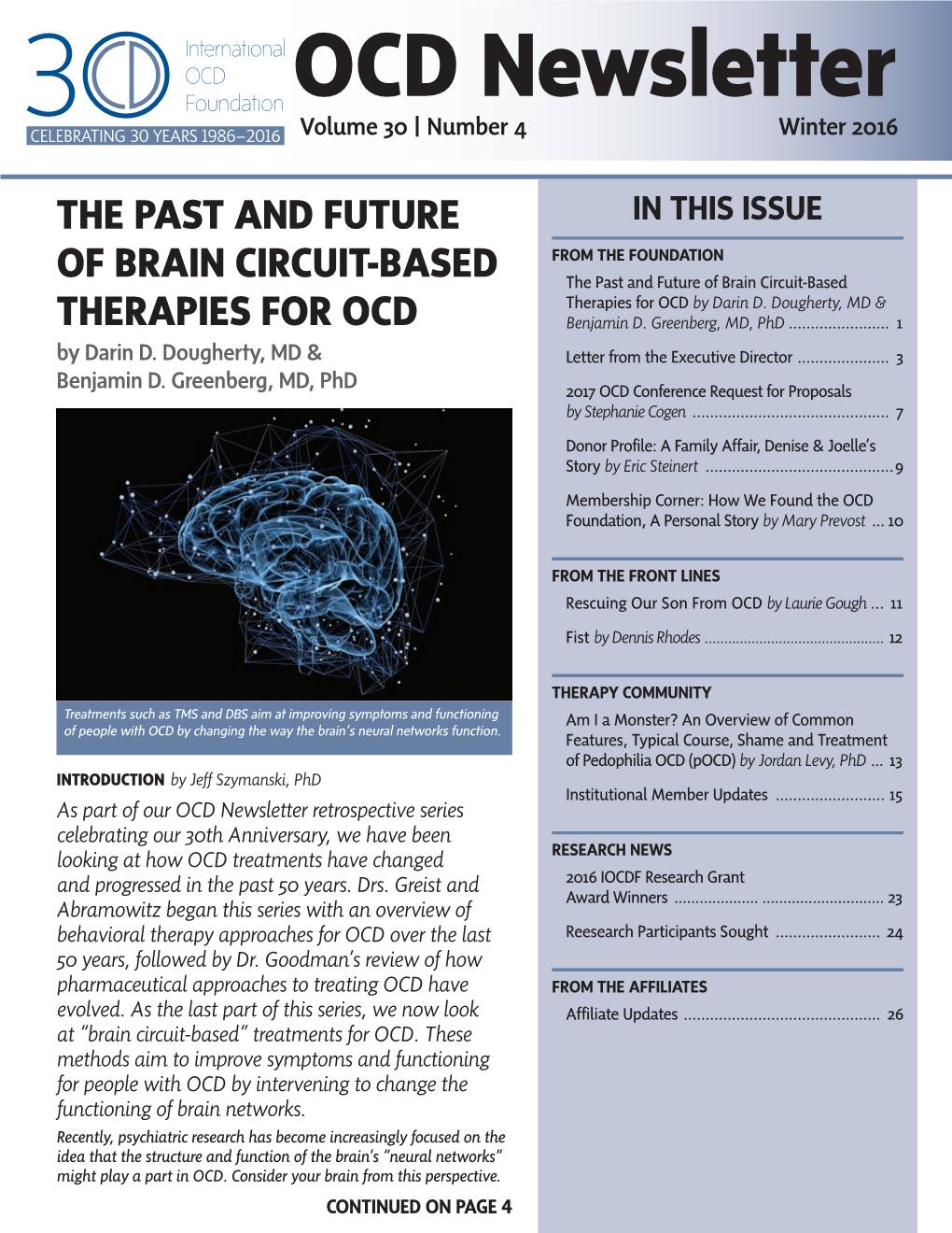 Winter 2016 OCD Newsletter