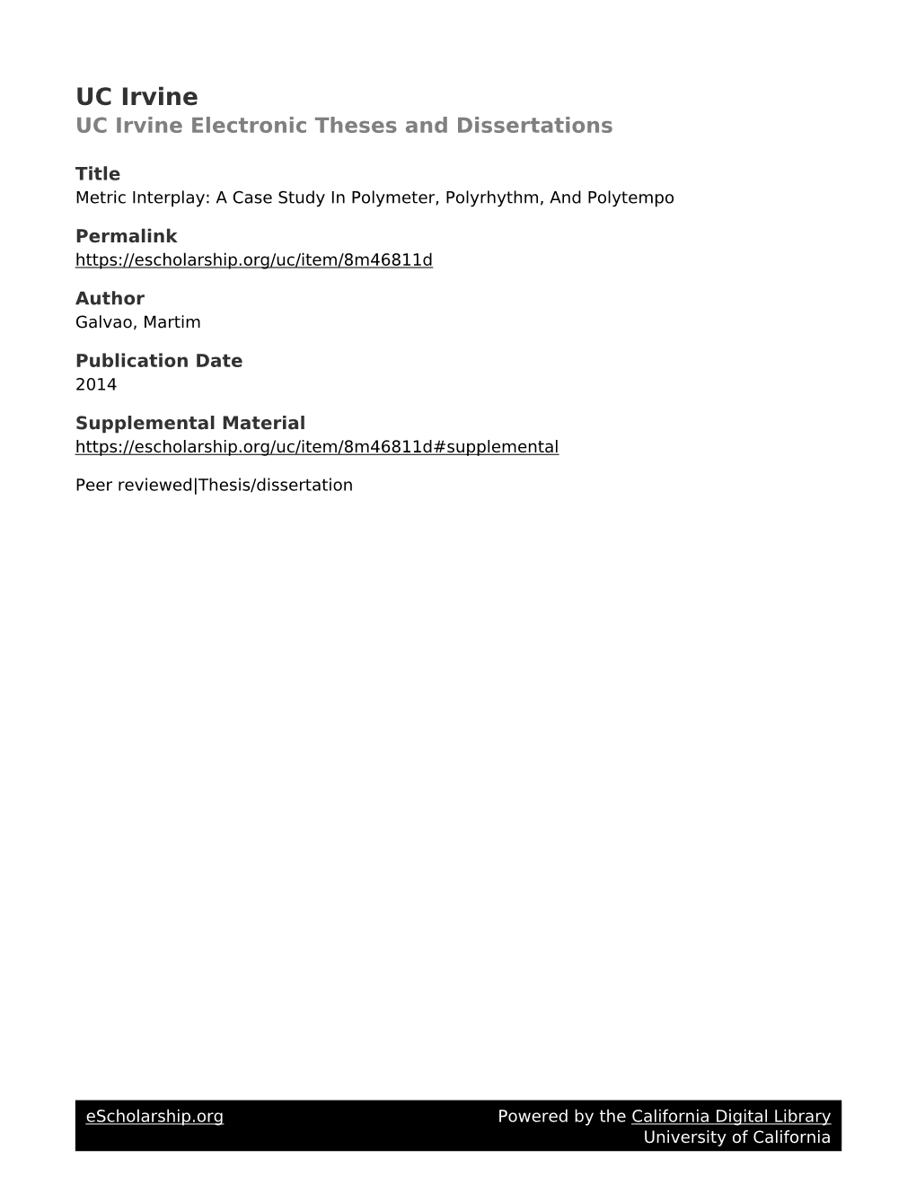 Metric Interplay: a Case Study in Polymeter, Polyrhythm, and Polytempo