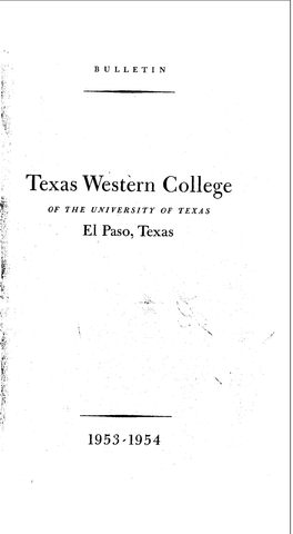 Texas Western College 1953-1954
