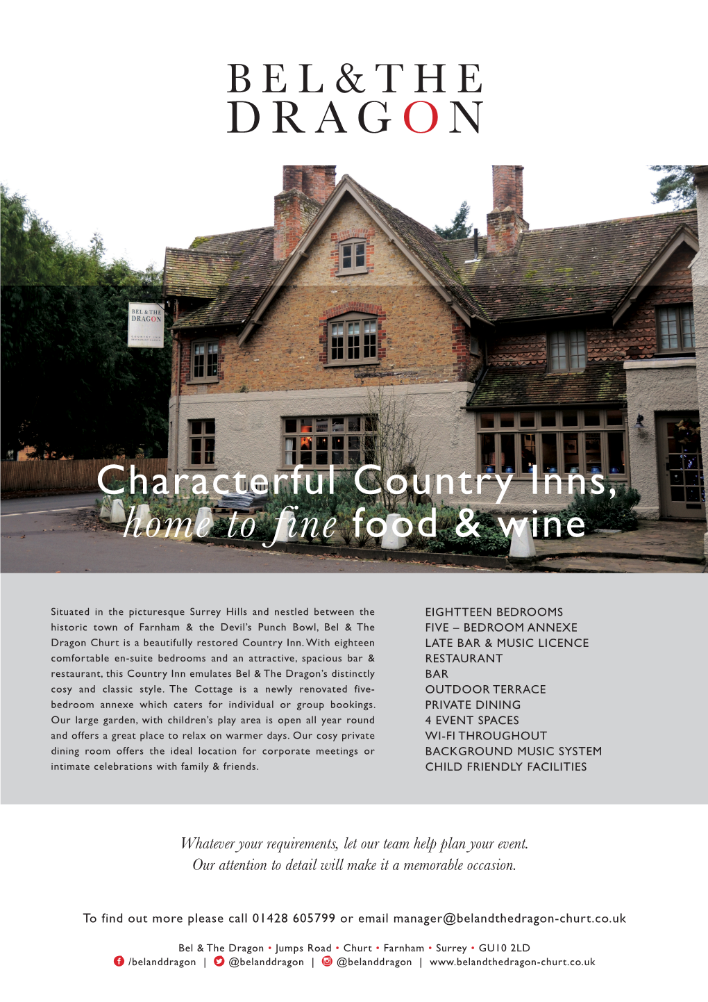 Characterful Country Inns, Home to Fine Food & Wine