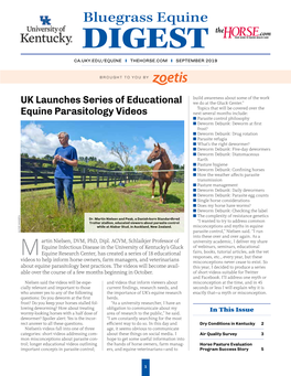 UK Launches Series of Educational Equine Parasitology Videos