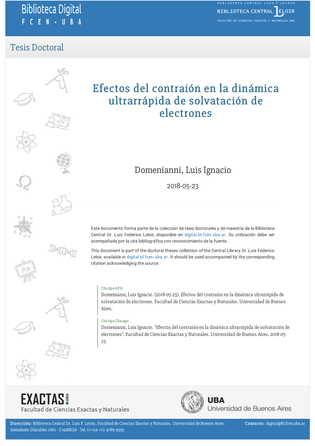 Efectos Del Contraión En La Dinámica Ultrarrápida De Solvatación De Electrones