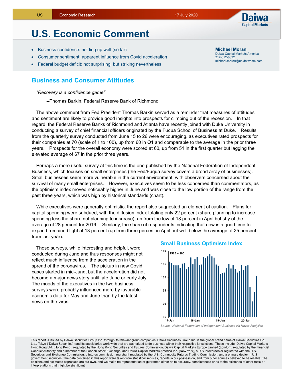 U.S. Economic Comment