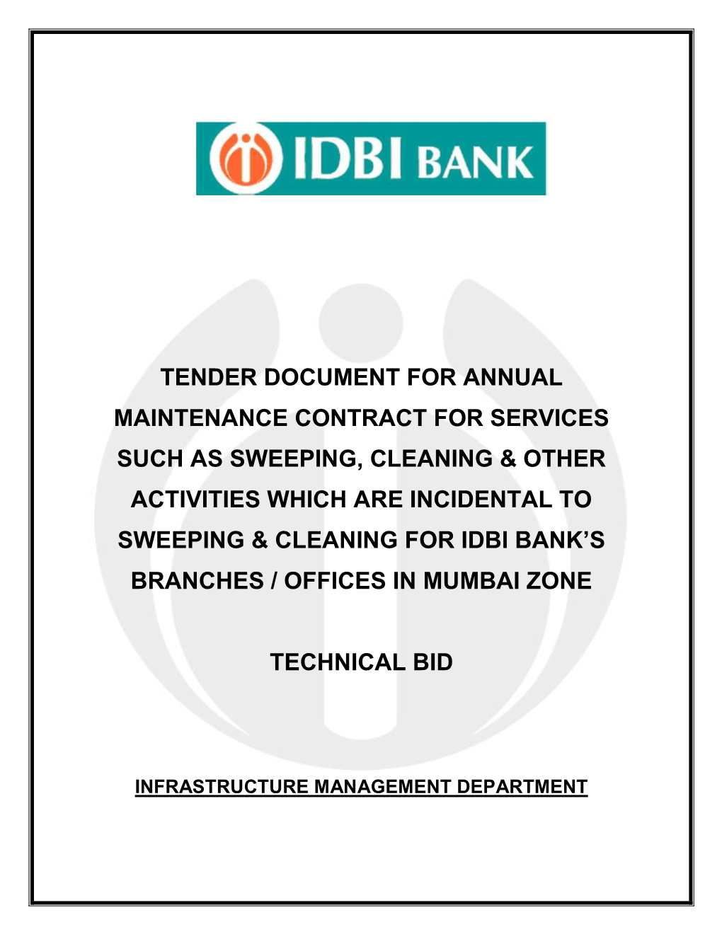 Tender Document for Annual Maintenance Contract For
