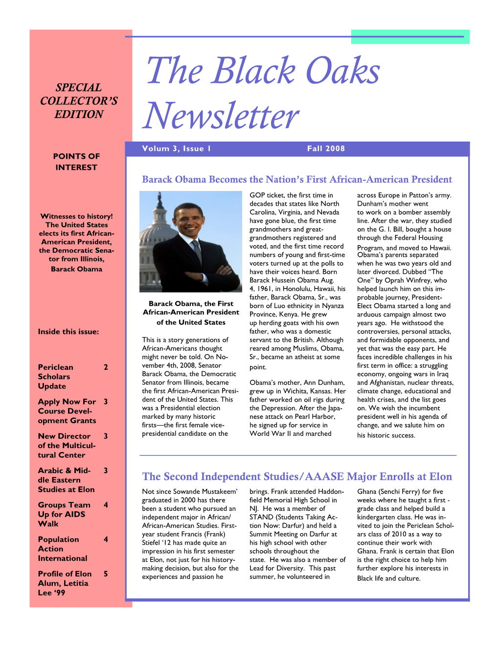 The Black Oaks Newsletter