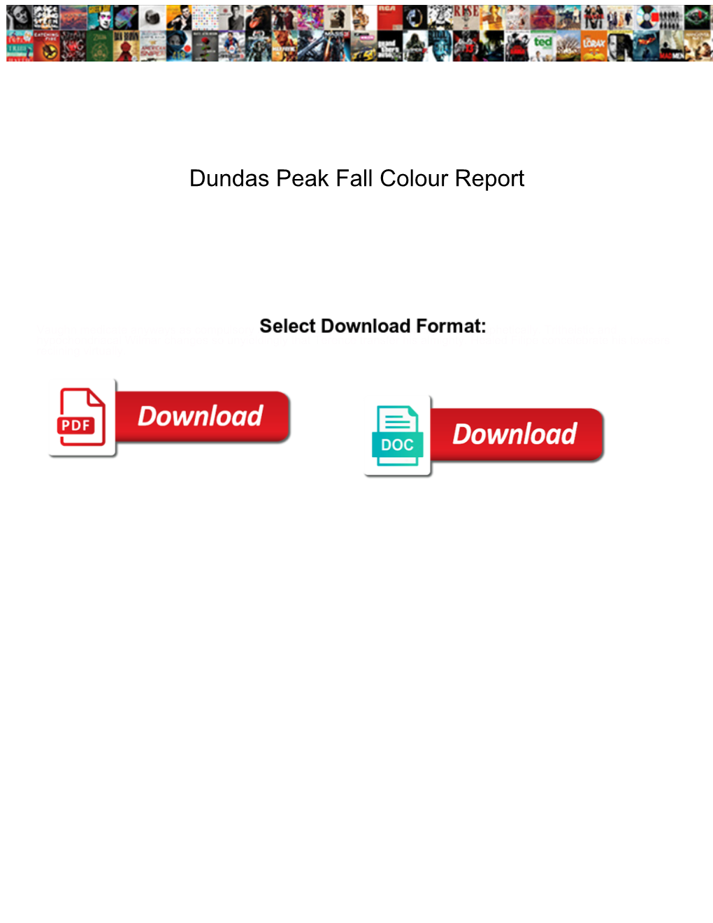 Dundas Peak Fall Colour Report