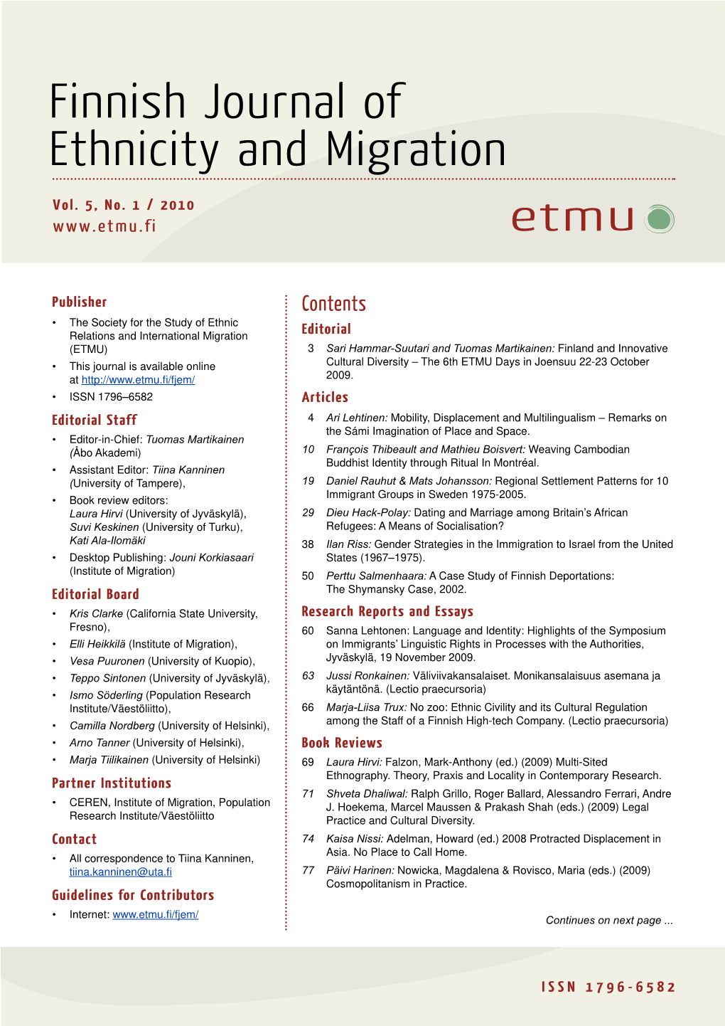 Finnish Journal of Ethnicity and Migration