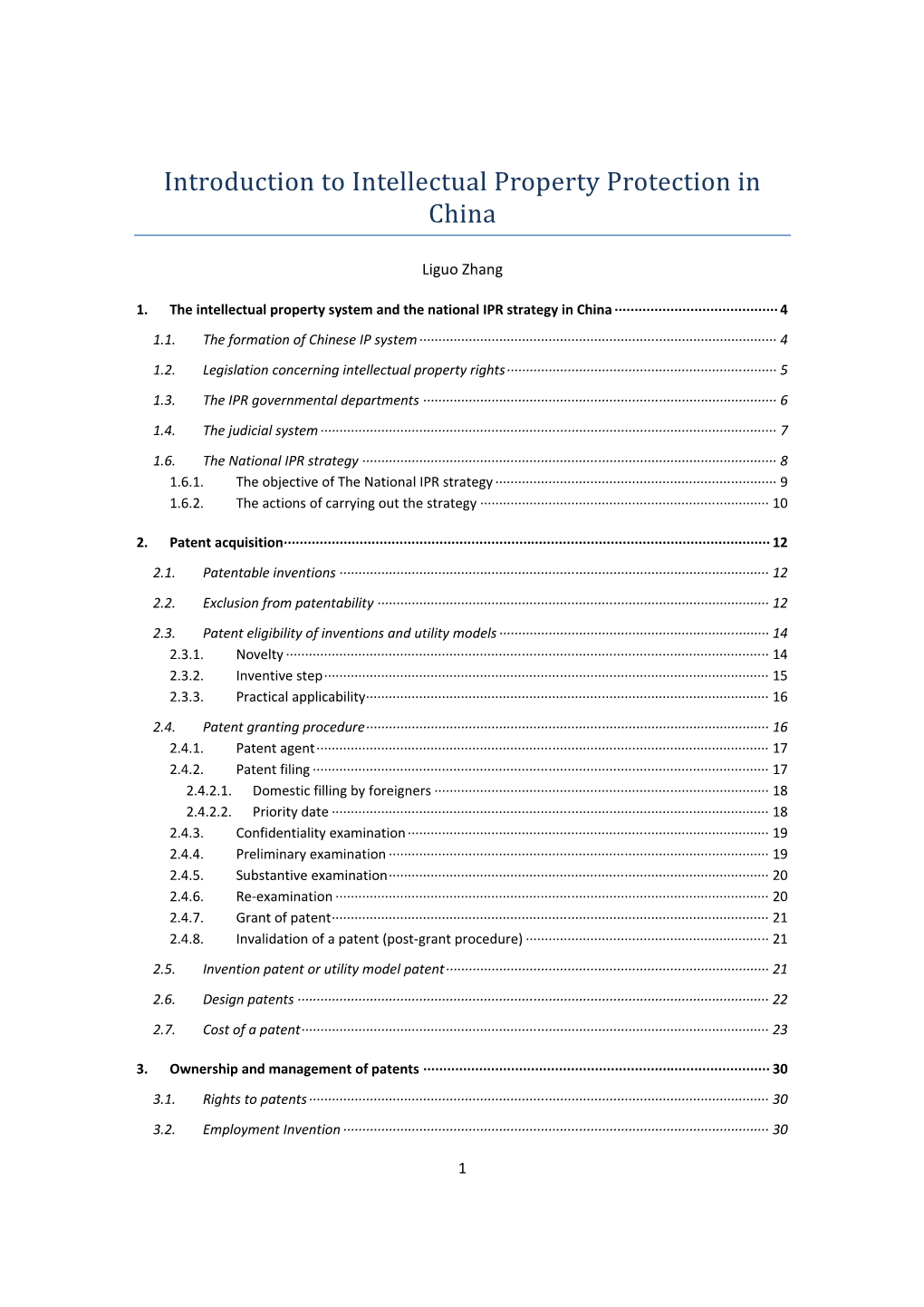 Introduction to Intellectual Property Protection in China