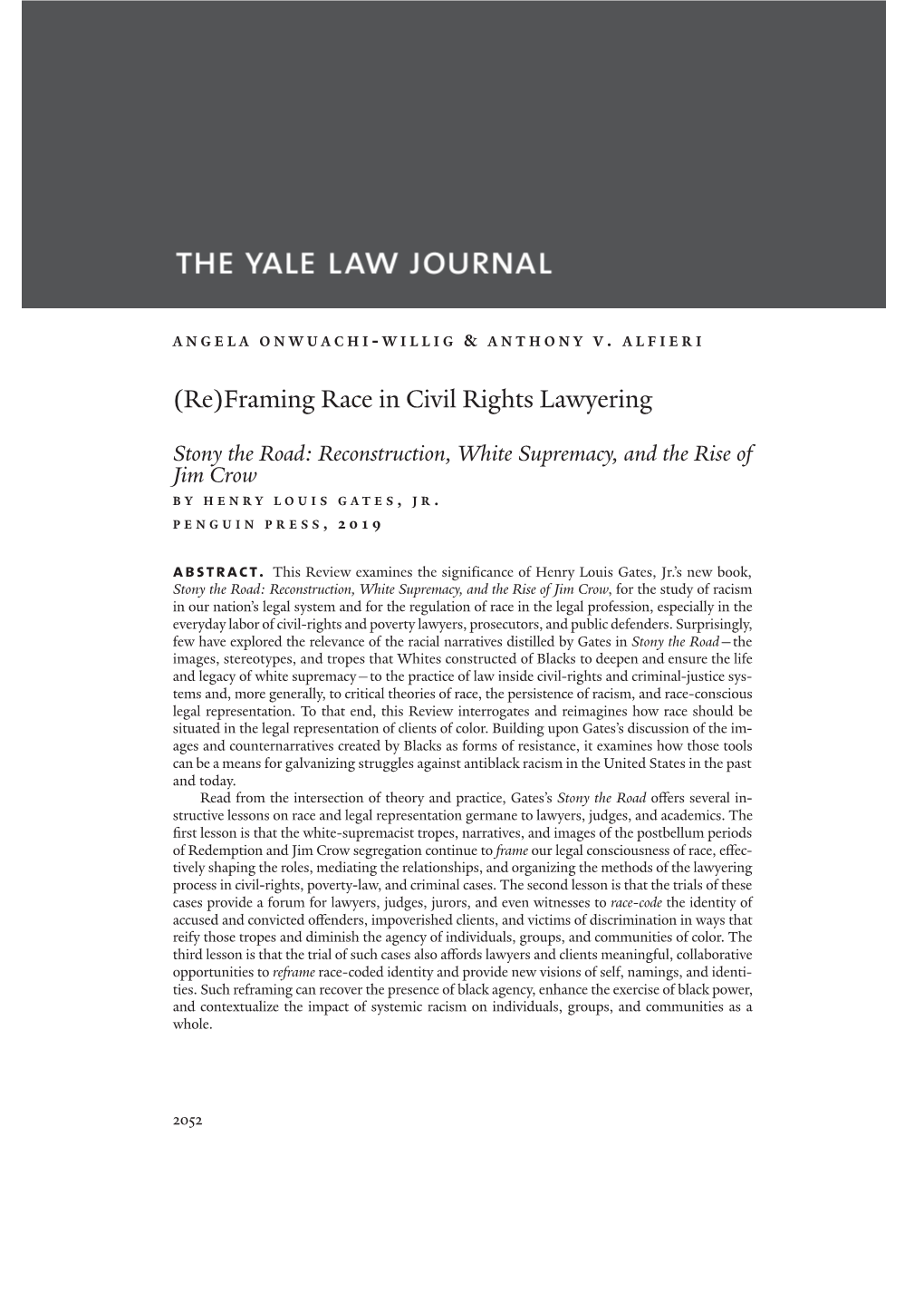 (Re)Framing Race in Civil Rights Lawyering