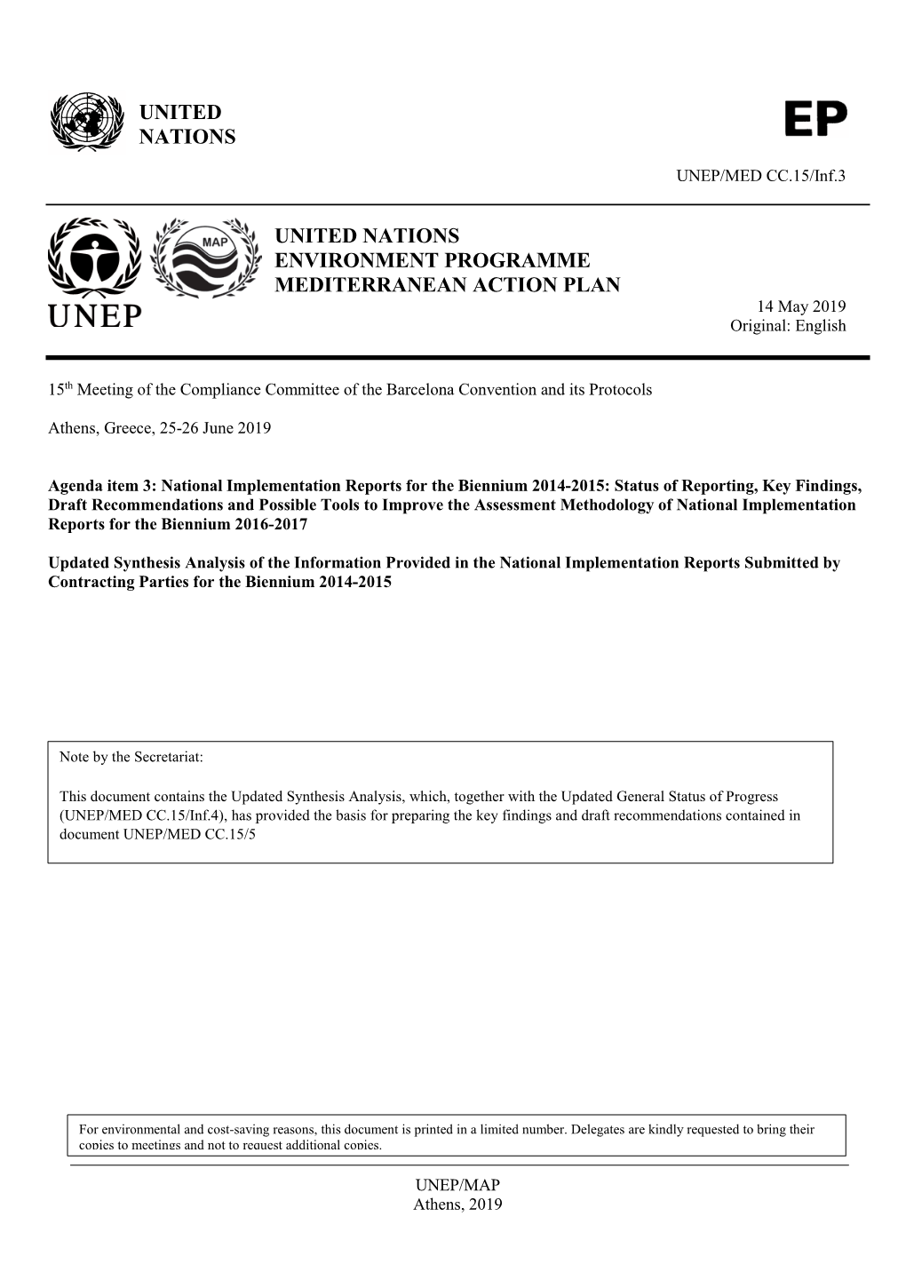 United Nations United Nations Environment Programme Mediterranean Action Plan