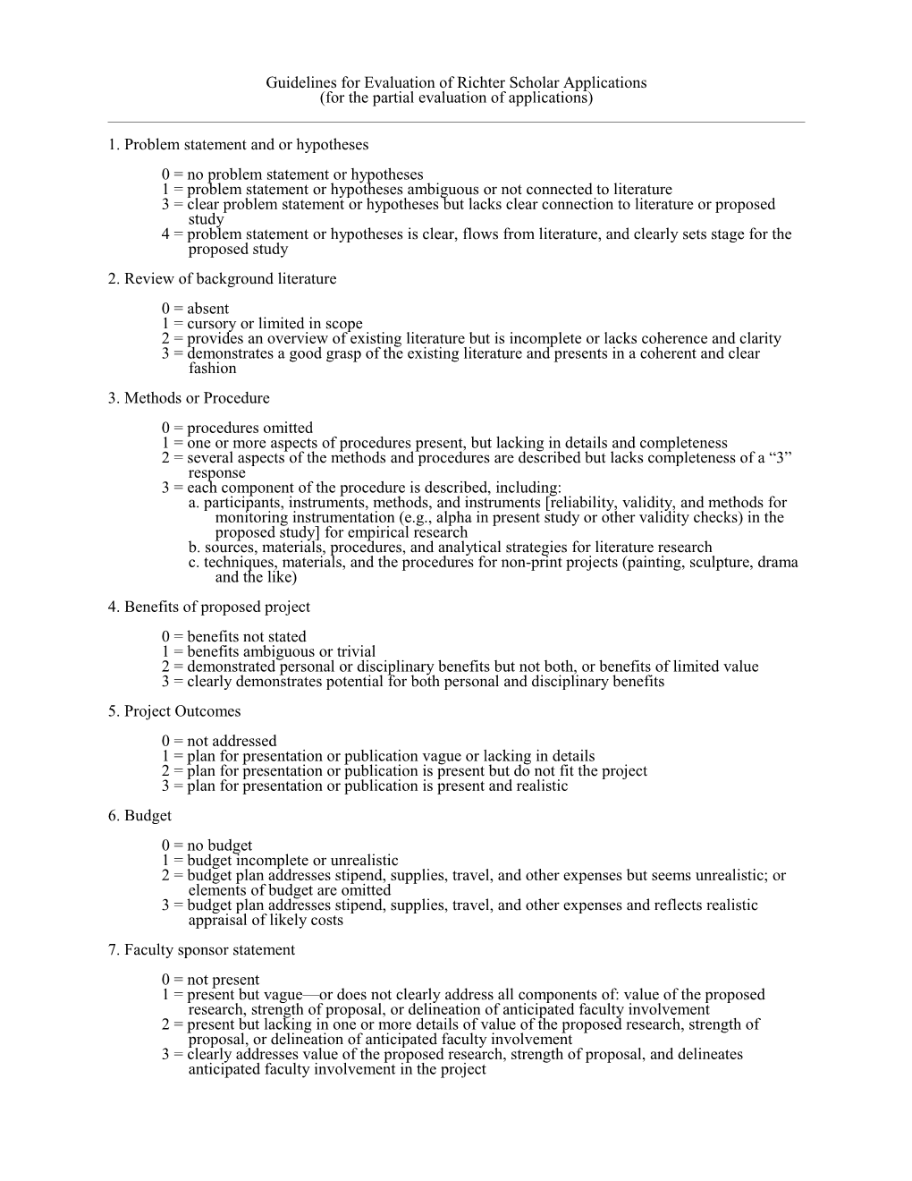 Guidelines for Dissertation Evaluation