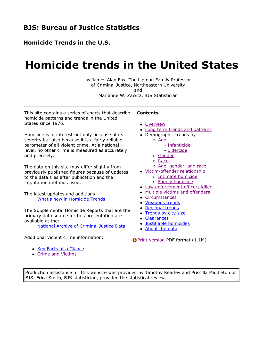 Homicide Trends in the United States