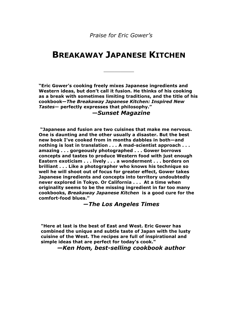 Breakaway Japanese Kitchen