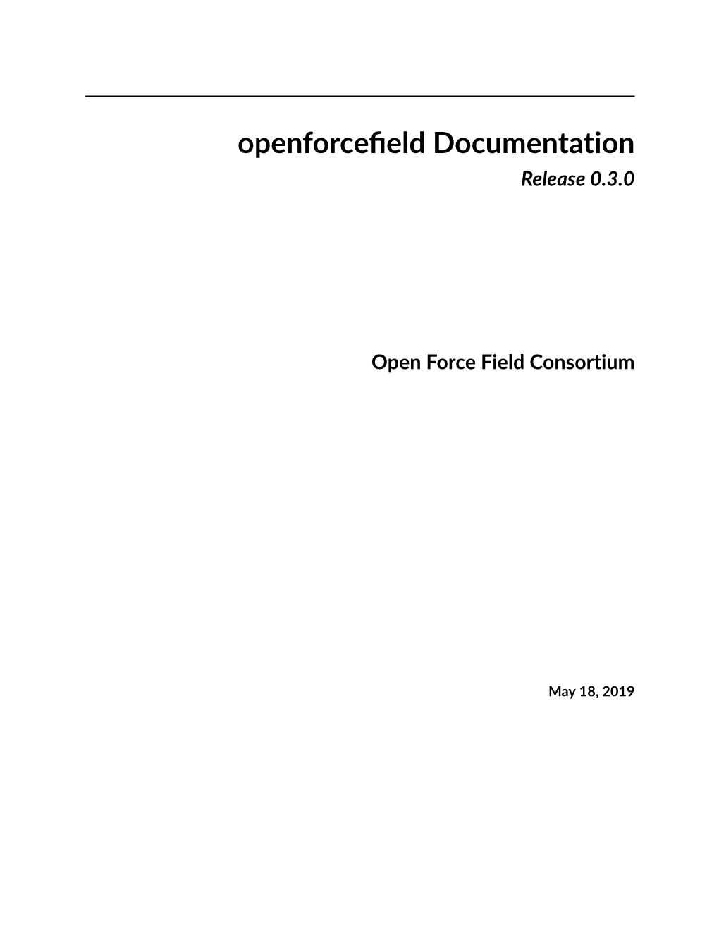 Openforcefield Documentation