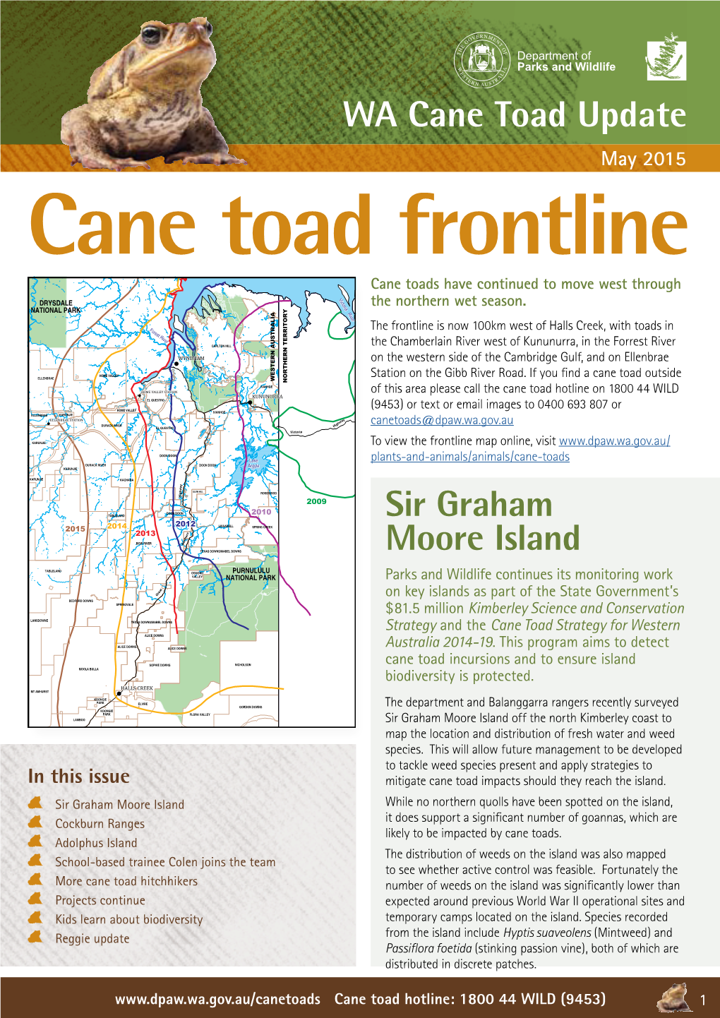 WA Cane Toad Update Sir Graham Moore Island