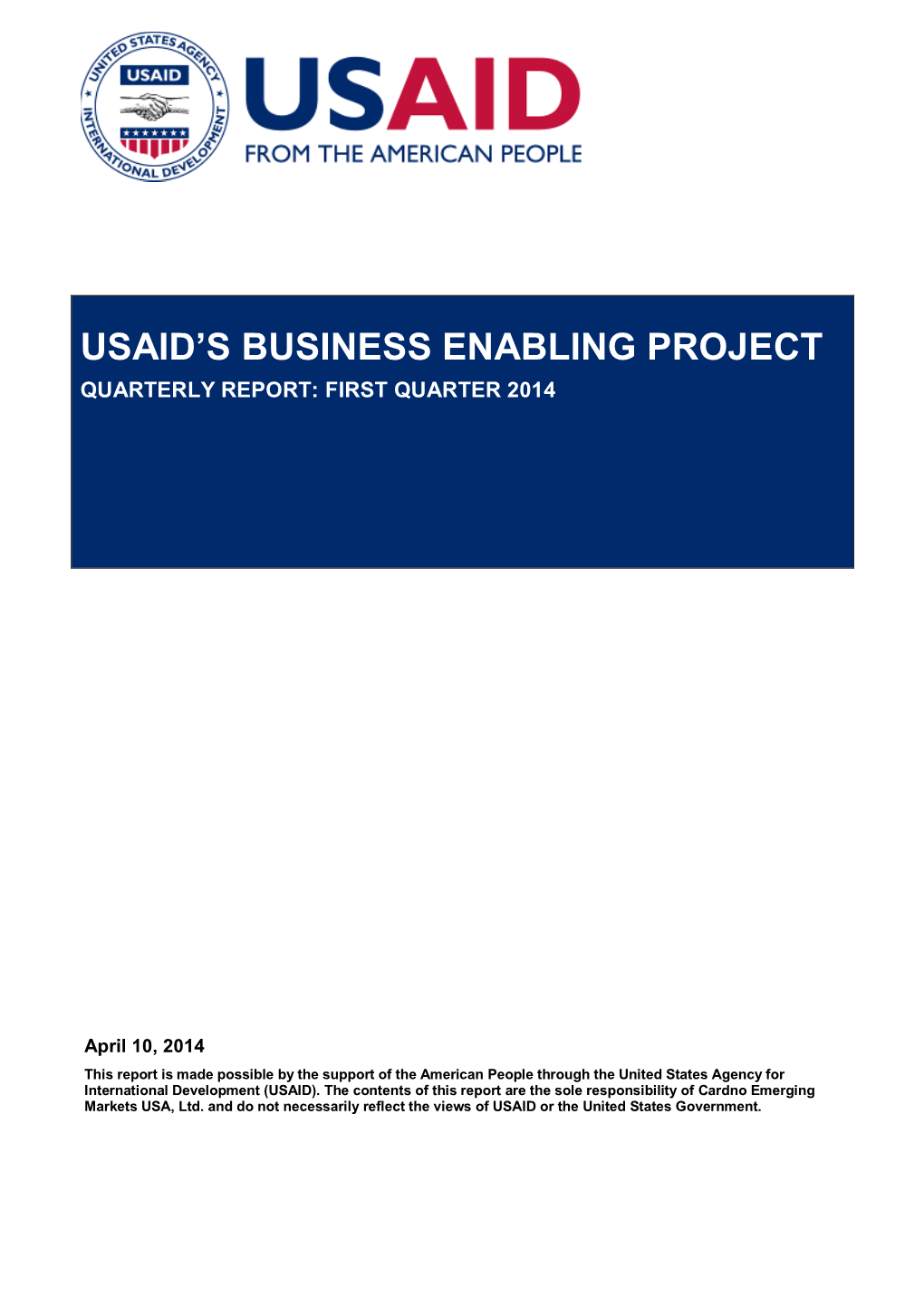 Usaid's Business Enabling Project