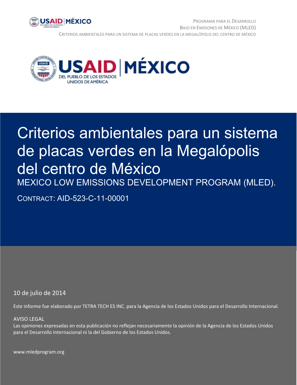 Criterios Ambientales Para Un Sistema De Placas Verdes En La Megalópolis Del Centro De México