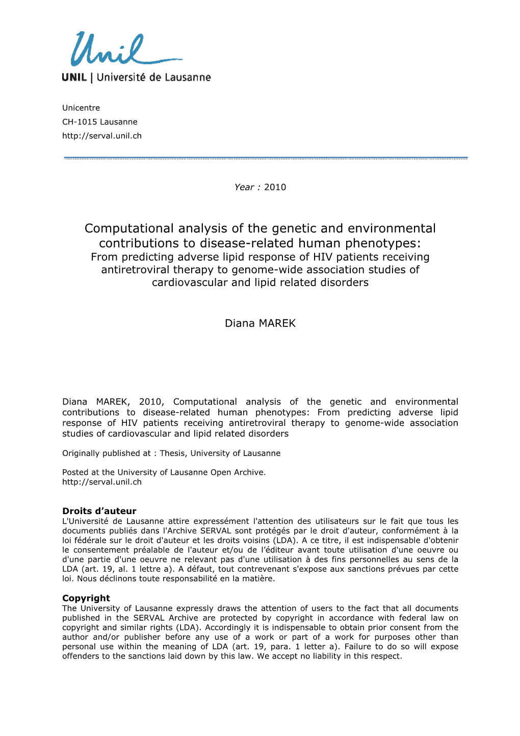 Computational Analysis of the Genetic And